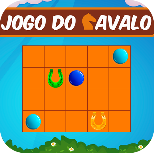 Jogo do cavalo. Jogo Simples e desafiante que se baseia no movimento em 'L' da peça cavalo do jogo de xadrez.