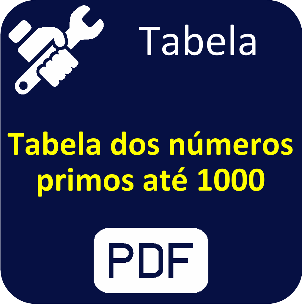 Tabela dos números primos até 1000 - PDF.
