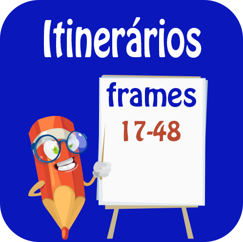 Itinerários: quartos de volta, meias voltas e voltas completas; direções e sentidos no espaço relativamente a um observador; itinerários, incluindo mudanças de direção, identificando os quartos de volta, meias voltas e voltas completas; ...