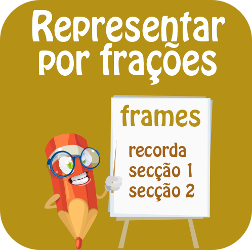 Representar por frações: fração como representação de parte de um todo (discreto ou contínuo), dividido em partes iguais: ...