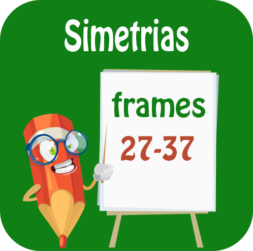 Simetrias: construção e identificação de figuras refletidas por um espelho (eixo de reflexão); reconhecer e construir figuras com eixo de simetria; utilizar a visualização e o raciocínio espacial na análise de situações; reconhecer, completar e construir figuras com eixo de simetria; ...